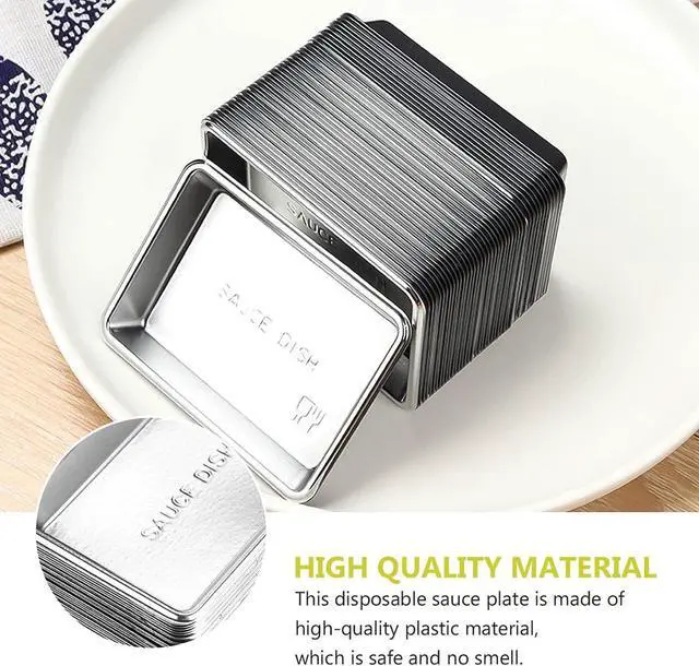 Alt view image 4 of 6 - 40pcs Plastic Disposable Sauce Dishes - Rectangle, Soup & Dipping Sauce Dishes, Home & Restaurant Supplies