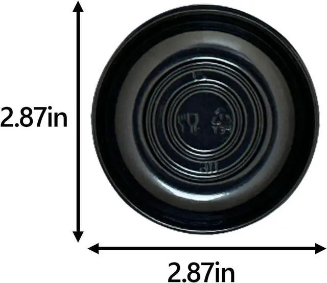 Alt view image 2 of 7 - 100 Pcs Plastic Disposable Sauce Dishes, Dipping Soy Sauce Seasoning Plate Bowls, Mini Condiment Appetizer Tray for Sushi Soy Mustard Vinegar Ketchup BBQ, Black Circular