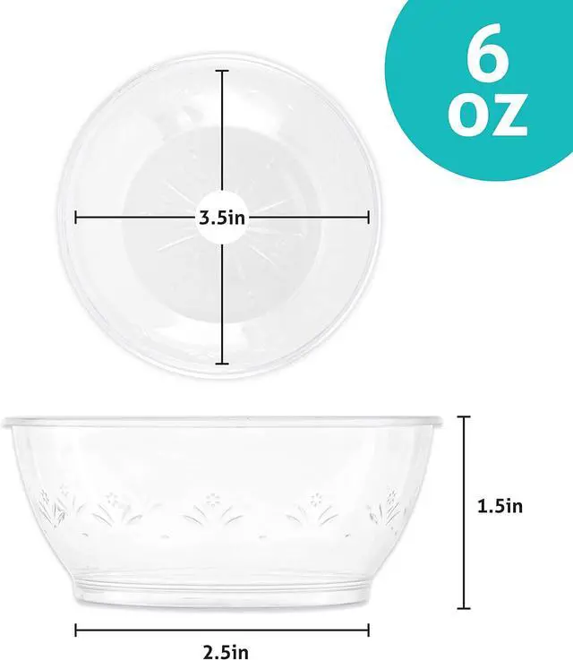 Alt view image 2 of 6 - PLASTICPRO 6 oz Hard plastic Desert Bowls - Ice cream Bowls premium Quality Disposable Clear Bowl Pack of 20