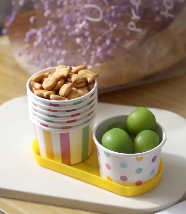 Alt view image 5 of 7 - Winoo Design Small Ice Cream Cups Disposable - 50 PK - Paper Ice Cream Cups 4 oz Mini Sundae Bowls Treat Cups Containers (2 Assorted Designs 4oz Cups)