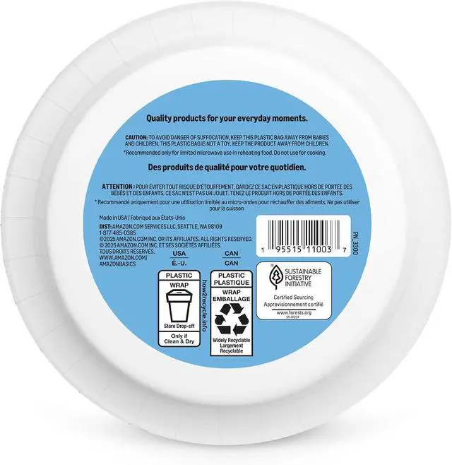 Alt view image 6 of 6 - Amazon Basics Ultra Disposable Paper Bowls, 20 Oz, Microwave Safe, Soak Proof, Strong & Sturdy, White, 50 Count, Packaging May Vary