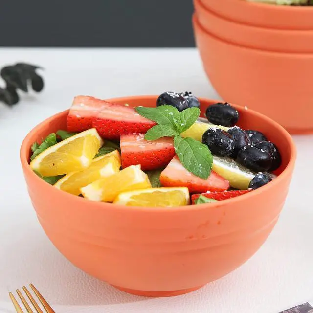 Alt view image 5 of 7 - Kyraton Cereal Bowls 4 Pieces, Unbreakable And Reusable Light Weight Bowl For Rice Noodle Soup Snack Salad Fruit Dishwasher Safe, Microwave Safe BPA Free (Orange)
