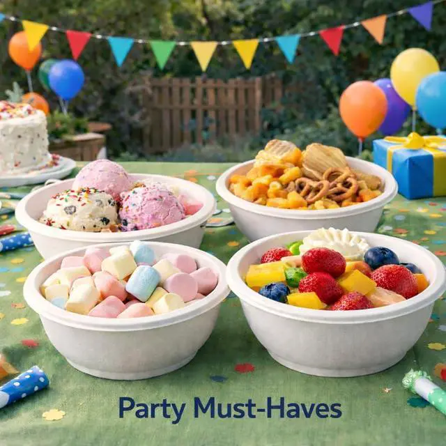 Alt view image 6 of 6 - 12oz Compostable Paper Bowls Heavy-Duty Disposable Bagasse Bowls, Biodegradable & Eco-Friendly, Microwave Safe, Heat Resistant for Soup, Salad, Ice Cream, Snacks, Desserts, Hot & Cold Foods 24pack