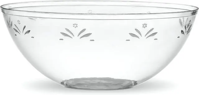Main image of PLASTICPRO Disposable Round Serving Bowls, Party Snack or Salad Bowl, Small, Plastic Crystal Clear Pack of 4