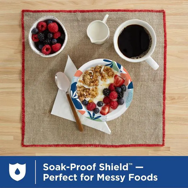 Alt view image 3 of 7 - Dixie Disposable Paper Bowls 10oz, 35 CT | Microwave Safe and Cut-Resistant, Soak-Proof Shield Prevents Leaks, Kosher Certified, Compostable Except in California.