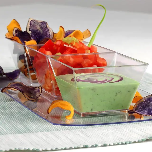 Alt view image 2 of 5 - Lillian Tablesettings Clear Plastic Square Bowls, 8 oz Small Disposable Serving Bowls for Appetizers, Desserts & Dips, Heavyweight BPA-Free, 20 Count (3.5 x 3.5 in)