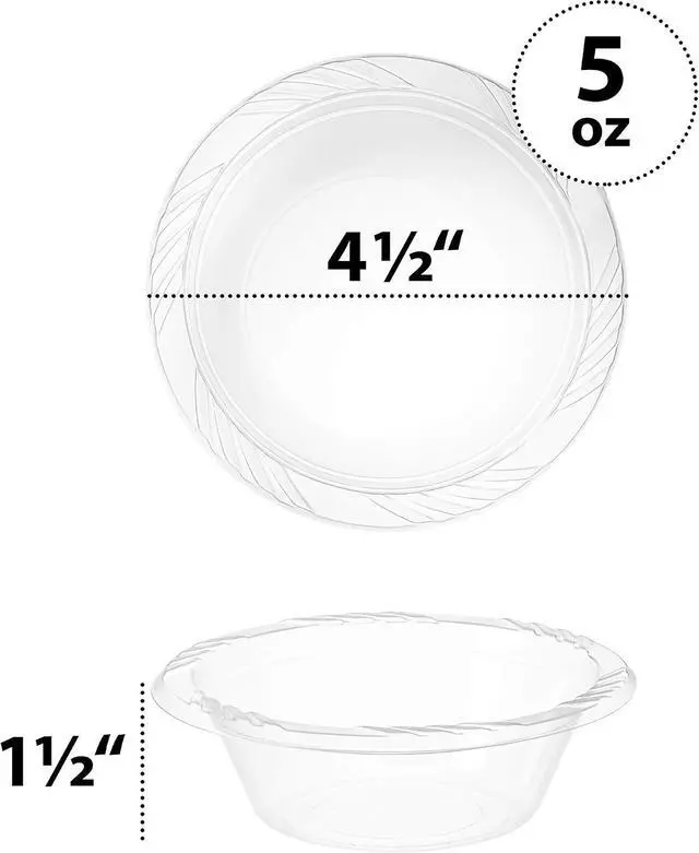 Alt view image 4 of 6 - PLASTICPRO 5 ounce Premium Crystal Clear Disposable Plastic Dessert Size Party Bowls Pack of 40