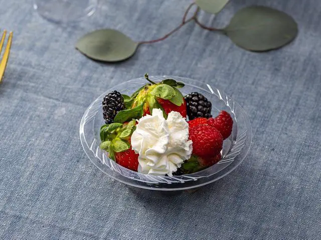 Alt view image 6 of 6 - PLASTICPRO 5 ounce Premium Crystal Clear Disposable Plastic Dessert Size Party Bowls Pack of 40