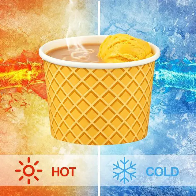 Alt view image 4 of 7 - 50 Pcs Paper Ice Cream Cups 4oz Ice Cream Disposable Dessert Bowls Small Treat Snack Bowls for Sundae Frozen Yogurt Soup Hot or Cold Food Containers Party Supplies