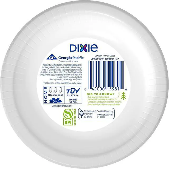 Alt view image 7 of 7 - Dixie Small Paper Bowls, 10 Oz, 72 Count, Microwave-Safe, Soak-Proof, Disposable Bowls Great For Snacks, Dessert, And Light Lunch Meals
