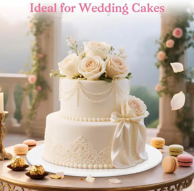 Alt view image 6 of 7 - 12 Inch Cake Drum, Cake Boards 12 Inch Round, 1/4" White 8in 10in 12in 14in Cake Drums Cardboard Base Board Circles for Pizza Wedding, 2 Pack