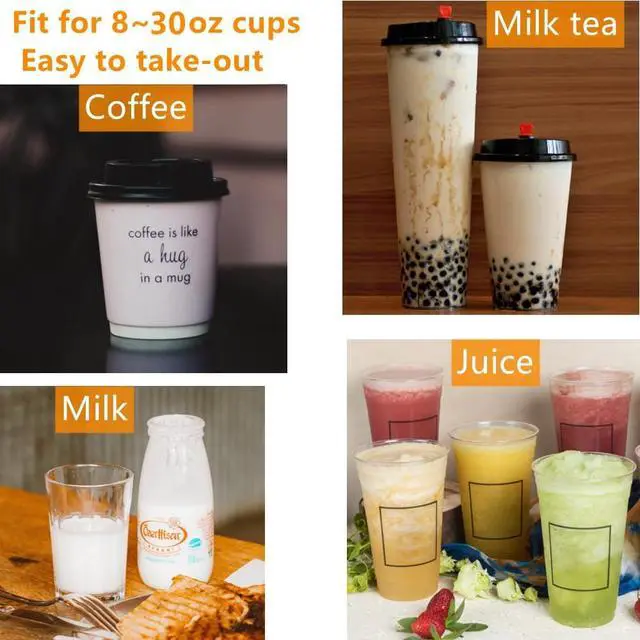 Alt view image 6 of 7 - Elyfree Drink Carrier for Delivery, Clear Cup Carrier with Handle for Drink Cups/Coffee/Tea/Juice, Plastic Bags for Drinks, Portable Take Out Bags for Coffee Shop/Restaurant/Bar (1 cup, 100 Pack)