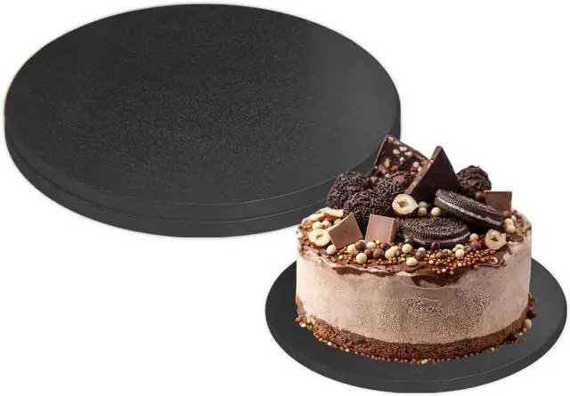 Main image of 2 PCS Cake Drums, 1/2 Inch Thick 10 Inch Round Cake Boards, Black, Professional Quality Cake Cardboards, Card Base, Cake Mat-Black