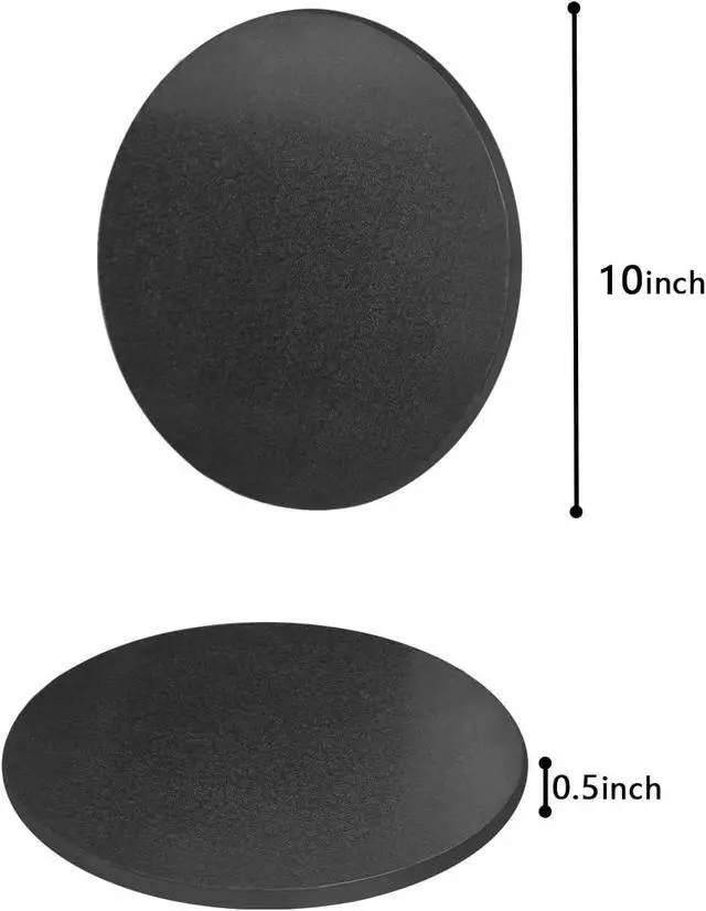 Alt view image 2 of 5 - 2 PCS Cake Drums, 1/2 Inch Thick 10 Inch Round Cake Boards, Black, Professional Quality Cake Cardboards, Card Base, Cake Mat-Black