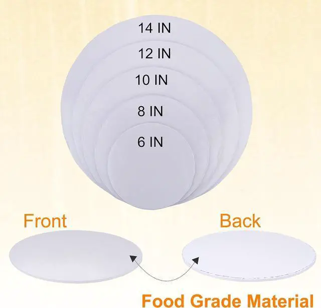 Alt view image 5 of 7 - 12 inch Round Cake Drum Boards, Dulinkas 1/4 Inch Thick White Corrugated Cardboard Cake Base Grease-Resistant Cake Boards for Multi-Layer Cakes, Weddings & Parties 2 Pack