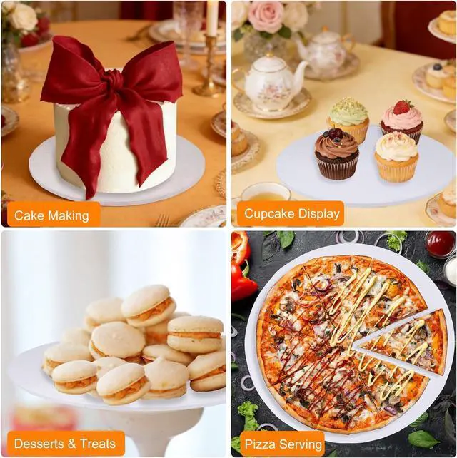 Alt view image 6 of 7 - 12 inch Round Cake Drum Boards, Dulinkas 1/4 Inch Thick White Corrugated Cardboard Cake Base Grease-Resistant Cake Boards for Multi-Layer Cakes, Weddings & Parties 2 Pack
