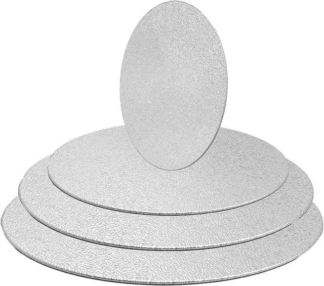 Alt view image 3 of 7 - 4 Pack Silver Cake Boards Round Cake Circles 6, 8, 10, 12 Inch | Cake Base Cardboard for Baking, Wedding Birthday, Dessert, Pizza Decorating and Exhibition