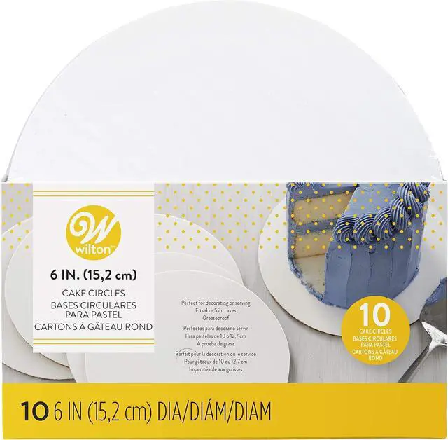 Alt view image 5 of 5 - Wilton 6-Inch White Cake Circles, Sturdy Greaseproof Cake Boards for Round Cakes, Tiered Cakes, and Gingerbread Houses, 10-Count