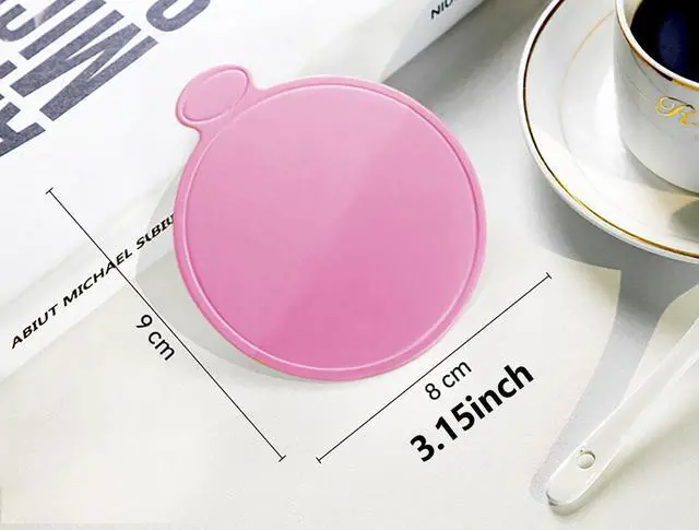 Alt view image 3 of 7 - YYaaloa 50pcs 3.15 Inch Mini Cake Boards Round Pink Mini Dessert Plates Mousse Cupcake Trays Base Paper Plates Circle Dessert Board
