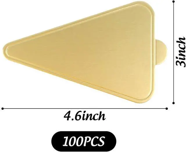 Alt view image 2 of 7 - HANSGO Triangle Cake Bases, 100PCS Mini Cake Board Mousse Cake Cardboards Dessert Display Trays Golden Pastry Plates