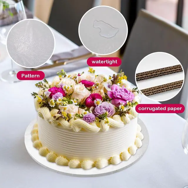 Alt view image 3 of 5 - 2 PCS Cake Drums, 1/4 Inch Thick 10 Inch Round Cake Boards, White, Professional Quality Cake Cardboards, Card Base, Cake Mat