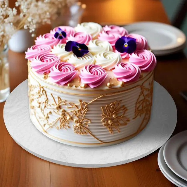 Alt view image 4 of 5 - 2 PCS Cake Drums, 1/4 Inch Thick 10 Inch Round Cake Boards, White, Professional Quality Cake Cardboards, Card Base, Cake Mat