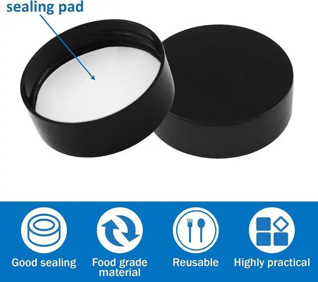 Alt view image 3 of 7 - INCREWAY 12PCS Glass Juice Bottles Lids,16oz Reusable Drinking Jars Covers, Airtight Lids Suitable for Juicing, Milk, Kombucha