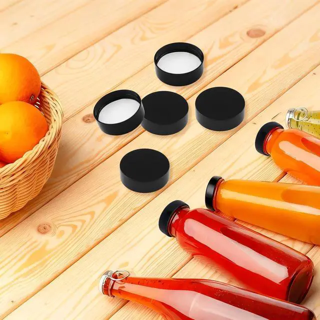 Alt view image 4 of 7 - INCREWAY 12PCS Glass Juice Bottles Lids,16oz Reusable Drinking Jars Covers, Airtight Lids Suitable for Juicing, Milk, Kombucha