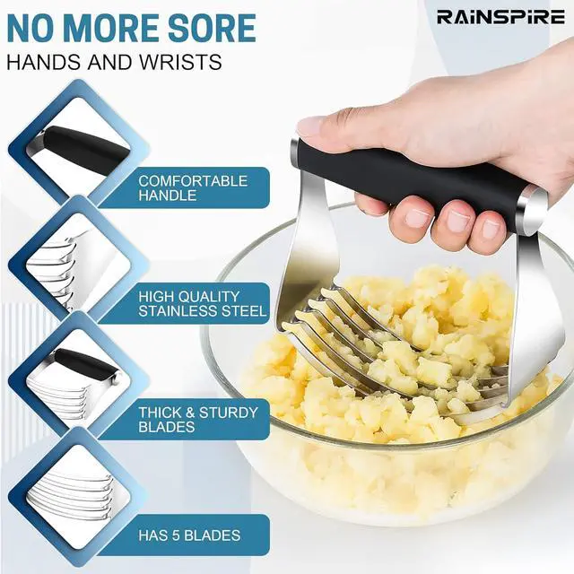Alt view image 3 of 7 - Large Pastry Cutter For Baking Durable Pastry Blender Dough Cutter Black | Not Bend Sturdy Blades Dishwasher Safe Heavy Duty Dough Mixer Butter Cutter for Mixing Pie Crusts Biscuit Scone Egg Potato