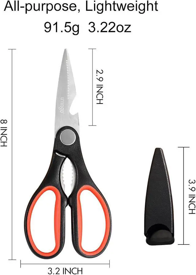Alt view image 2 of 7 - LIVINGO 8 Inch Kitchen Scissors Heavy Duty Meat Shears 2 Pack | Multipurpose Stainless Steel Food Scissors for Cutting Chicken, Turkey, Fish, Bones and Vegetables with Durable Sharp Blades