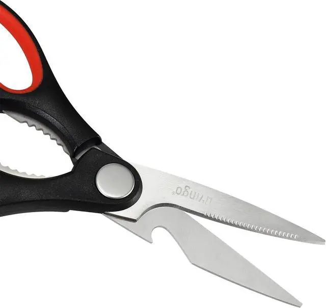Alt view image 4 of 7 - LIVINGO 8 Inch Kitchen Scissors Heavy Duty Meat Shears 2 Pack | Multipurpose Stainless Steel Food Scissors for Cutting Chicken, Turkey, Fish, Bones and Vegetables with Durable Sharp Blades