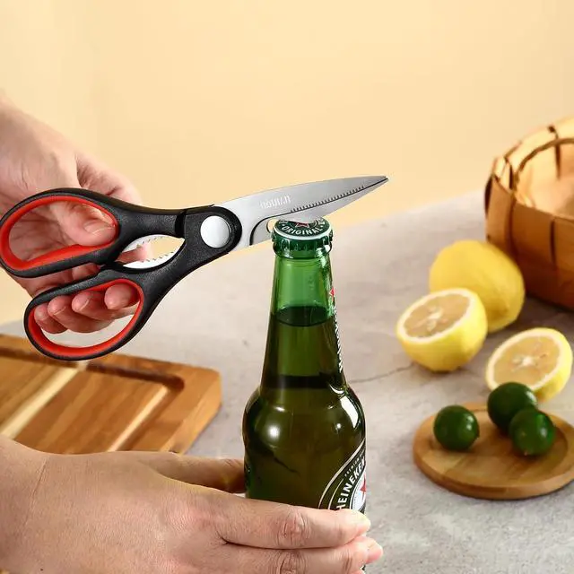 Alt view image 6 of 7 - LIVINGO 8 Inch Kitchen Scissors Heavy Duty Meat Shears 2 Pack | Multipurpose Stainless Steel Food Scissors for Cutting Chicken, Turkey, Fish, Bones and Vegetables with Durable Sharp Blades