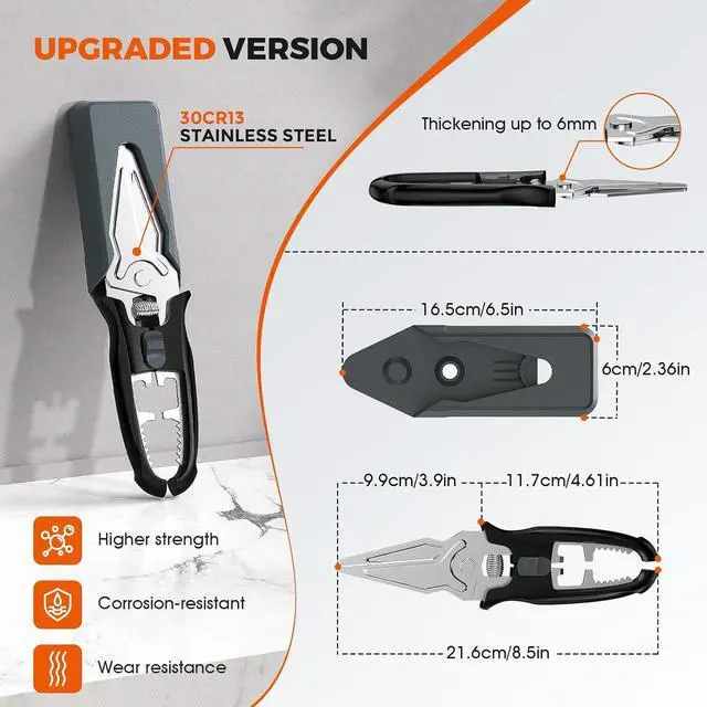 Alt view image 2 of 7 - Multifunctional Kitchen Scissors - Kitchen Shears with Magnetic Holder & Safety Lock, Heavy Duty Poultry Shears, Stainless Steel for Chicken Meat Cutting Turkey, Vegetables