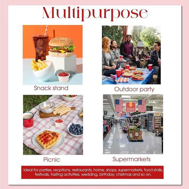 Alt view image 6 of 7 - 100PCS Paper Cup Liner Disposable Container,2.1x1.2",1oz, Bowl Tray Organizer for Ketchup, Melting Wax Bean Face Nose Hair Removal, Ice Cream Cake Condiment Sauce Ramekin Shot Souffle Sample Serving