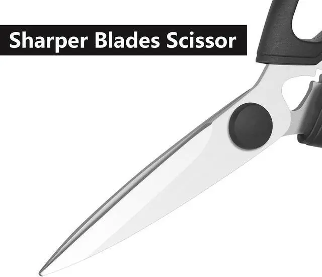 Alt view image 4 of 7 - Kitchen Scissors, Heavy Duty Kitchen Shears with Sharp Stainless Steel Blades, Dishwasher Safe Cooking Scissors for Cutting Meat, Fish, Vegetables, Black