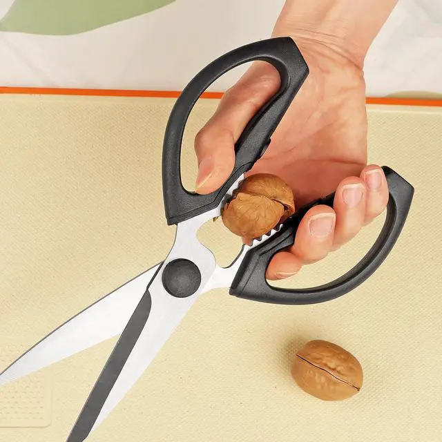 Alt view image 6 of 7 - Kitchen Scissors, Heavy Duty Kitchen Shears with Sharp Stainless Steel Blades, Dishwasher Safe Cooking Scissors for Cutting Meat, Fish, Vegetables, Black