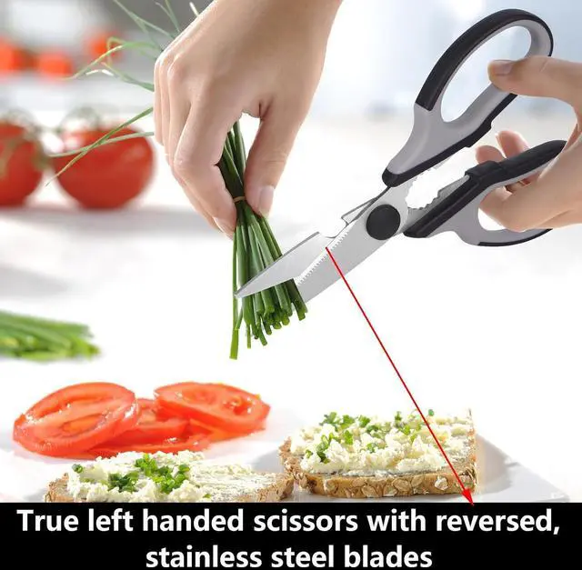 Alt view image 2 of 7 - Left Handed Kitchen Scissors, Lefty Poultry Shears (Black/Grey) | Kitchen Tools Utensils for Left Hand People/Adult
