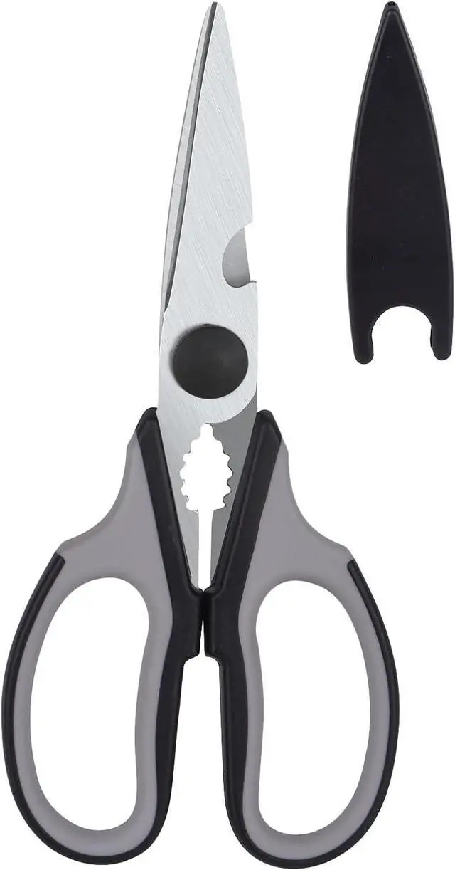 Main image of Left Handed Kitchen Scissors, Lefty Poultry Shears (Black/Grey) | Kitchen Tools Utensils for Left Hand People/Adult