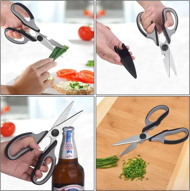 Alt view image 6 of 7 - Left Handed Kitchen Scissors, Lefty Poultry Shears (Black/Grey) | Kitchen Tools Utensils for Left Hand People/Adult
