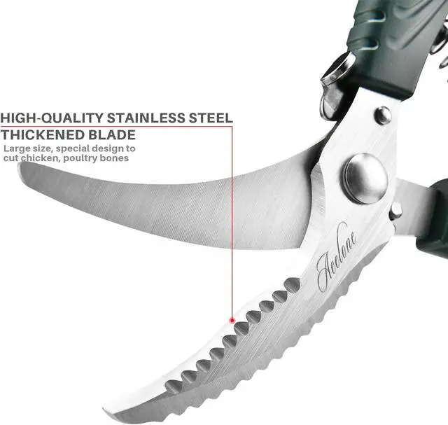 Alt view image 4 of 7 - Acelone Poultry Shears - Heavy Duty Kitchen Chicken Shears With Anti-Slip Handle & Safety Lock - Poultry Scissors for Meat, Game, Chicken, Bone, Poultry & More - Spring Loaded.