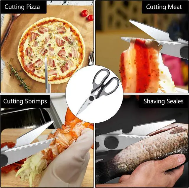 Alt view image 7 of 7 - Left Handed Kitchen Scissors, Lefty Poultry Shears (Black/Grey) | Kitchen Tools Utensils for Left Hand People/Adult