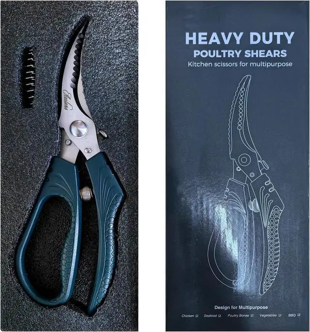 Alt view image 7 of 7 - Acelone Poultry Shears - Heavy Duty Kitchen Chicken Shears With Anti-Slip Handle & Safety Lock - Poultry Scissors for Meat, Game, Chicken, Bone, Poultry & More - Spring Loaded.