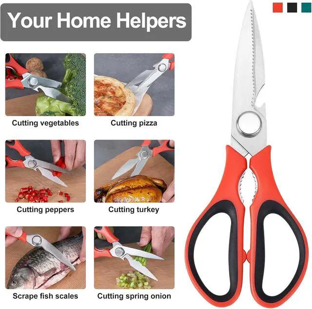 Alt view image 3 of 6 - 3-Pack Kitchen Scissor All Purpose Kitchen Shears Heavy Duty Scissors Stainless Steel Dishwasher Safe Cooking Scissors, Kitchens Utensils removable for Cutting Meat, Chicken,Fish, Vegetable