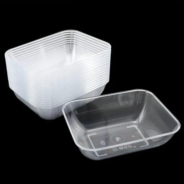 Alt view image 2 of 5 - 30pcs Plastic Disposable Sauce Dishes Rectangle Transparent Dipping Sauce Dishes Soup Plate Soy Sauce Dishes Seasoning Dish Home Restaurant Supplies
