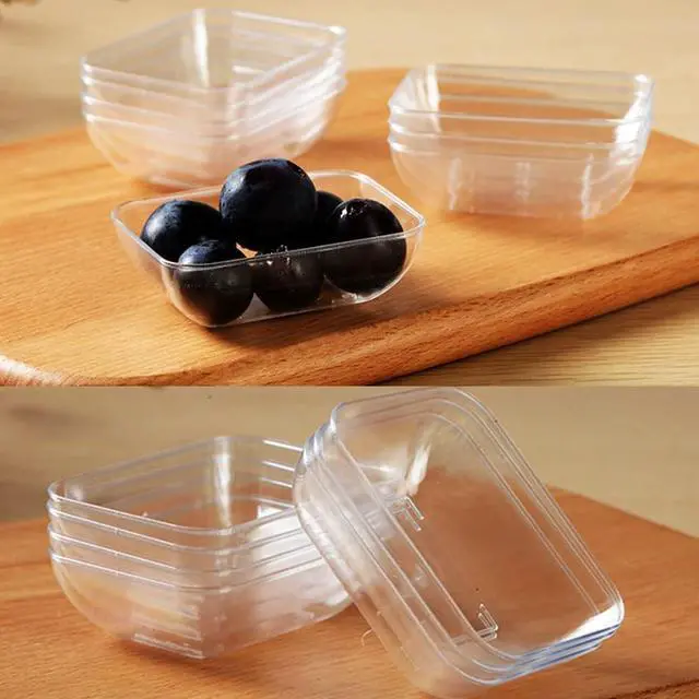 Alt view image 5 of 5 - 30pcs Plastic Disposable Sauce Dishes Rectangle Transparent Dipping Sauce Dishes Soup Plate Soy Sauce Dishes Seasoning Dish Home Restaurant Supplies