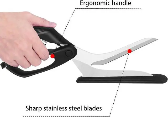 Alt view image 3 of 7 - Pizza Scissors with Serving Tray, 12-Inch Stainless Steel | Lockable pizza cutter with spring action and pan-friendly base for clean slicing, lifting and serving