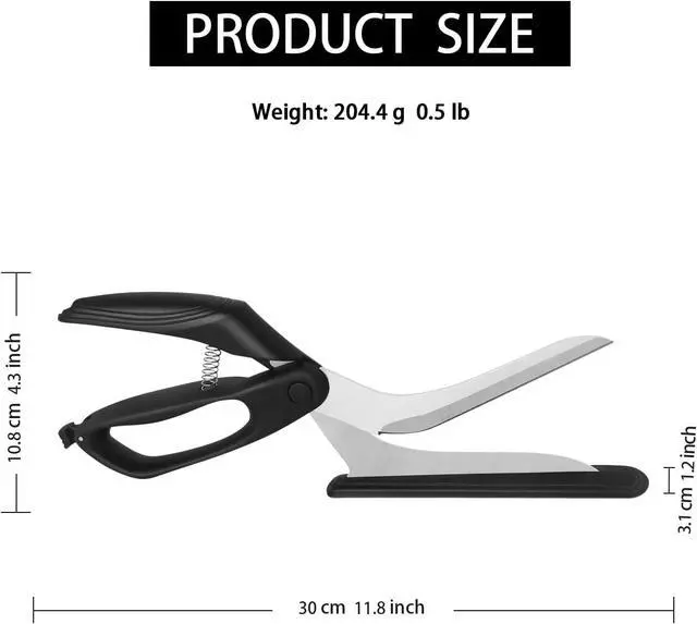 Alt view image 4 of 7 - Pizza Scissors with Serving Tray, 12-Inch Stainless Steel | Lockable pizza cutter with spring action and pan-friendly base for clean slicing, lifting and serving