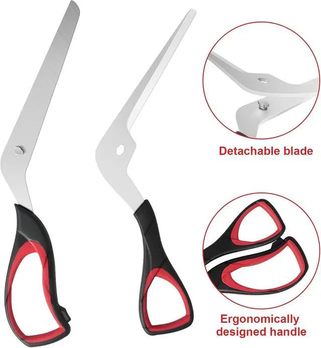 Alt view image 4 of 7 - Pizza Scissors, Pizza Cutter, Food-Grade Sharp Stainless Steel BladeSoft Grip Handle, 27cm, Black/GreyKitchen Gadgets Scissors