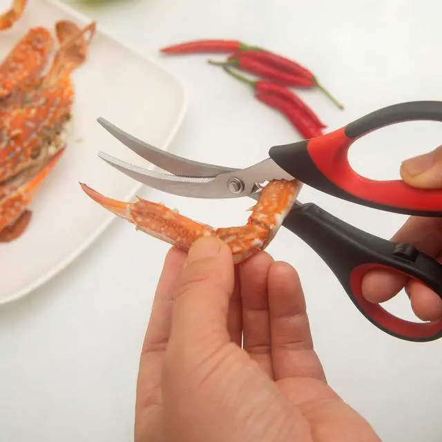 Alt view image 2 of 7 - masteymoh 3 Pairs of Kitchen Seafood Scissors for Crab Legs, Lobster Shell Cracker, Multifunctional Crab Leg Crackers
