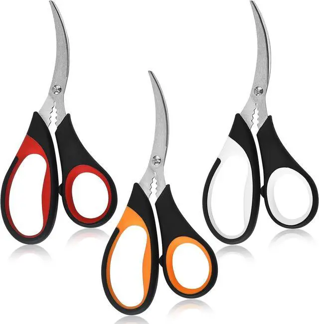 Main image of masteymoh 3 Pairs of Kitchen Seafood Scissors for Crab Legs, Lobster Shell Cracker, Multifunctional Crab Leg Crackers